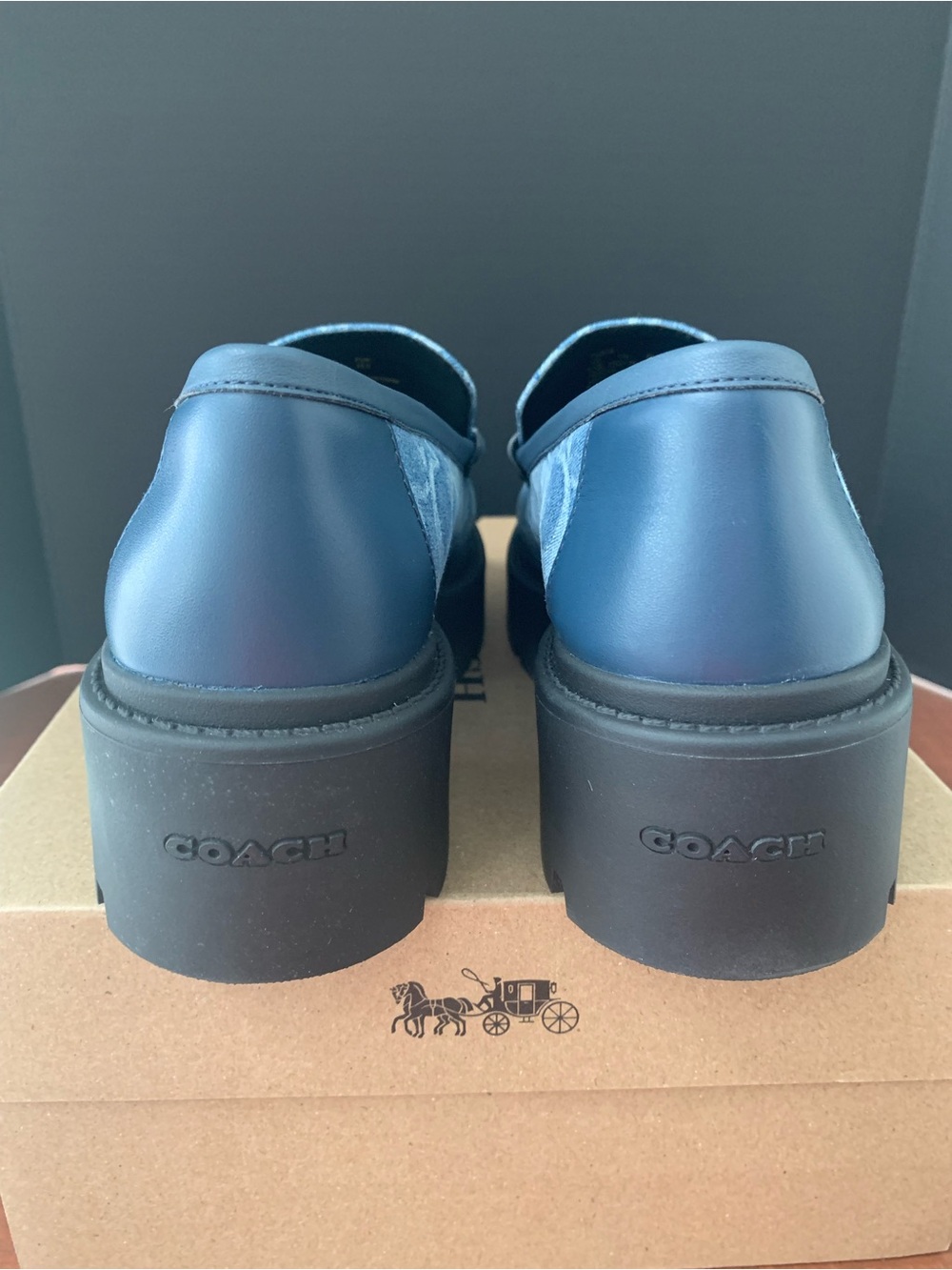 NEW In Box COACH Women's Lucy Lug Sole In Signature Denim Indigo Size 8.5 CDF78 - Picture 4 of 12